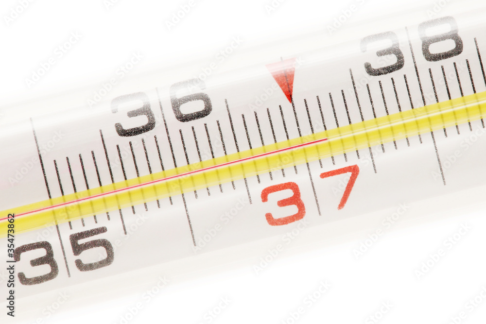 Close-up view on medical thermometer (isolated) Close-up view on medical thermometer (isolated)