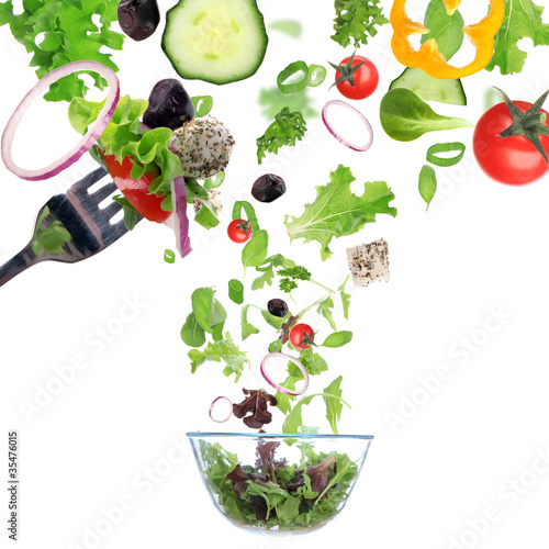 Fresh salad with vegetable ...