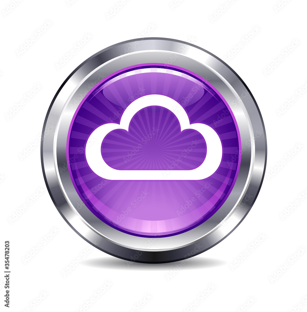 Fototapeta premium Cloud Computing Internet button Icon