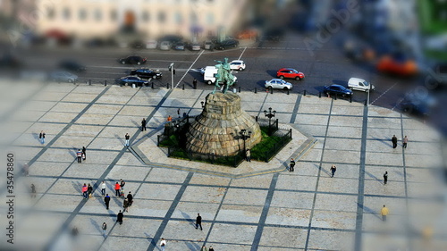 Statue of Bohdan Khmelnytsky Sofia square, Kiev, Ukraine photo