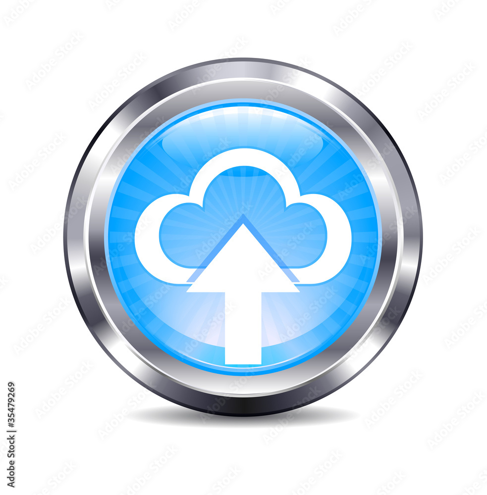 Upload cloud connection Internet button Icon