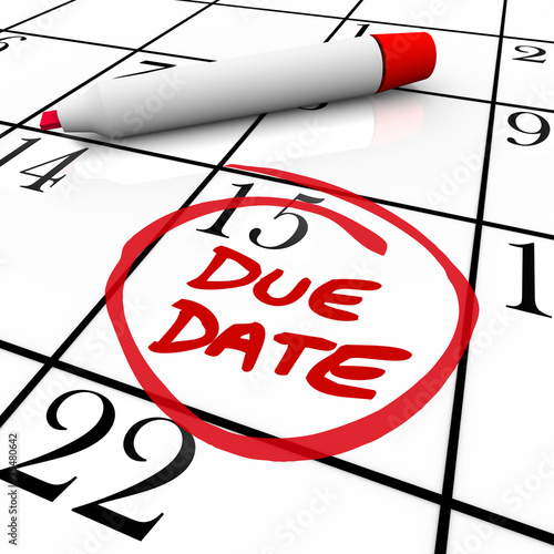 Konstfotografi Due Date Calendar Circled for Pregnancy or Project Completion