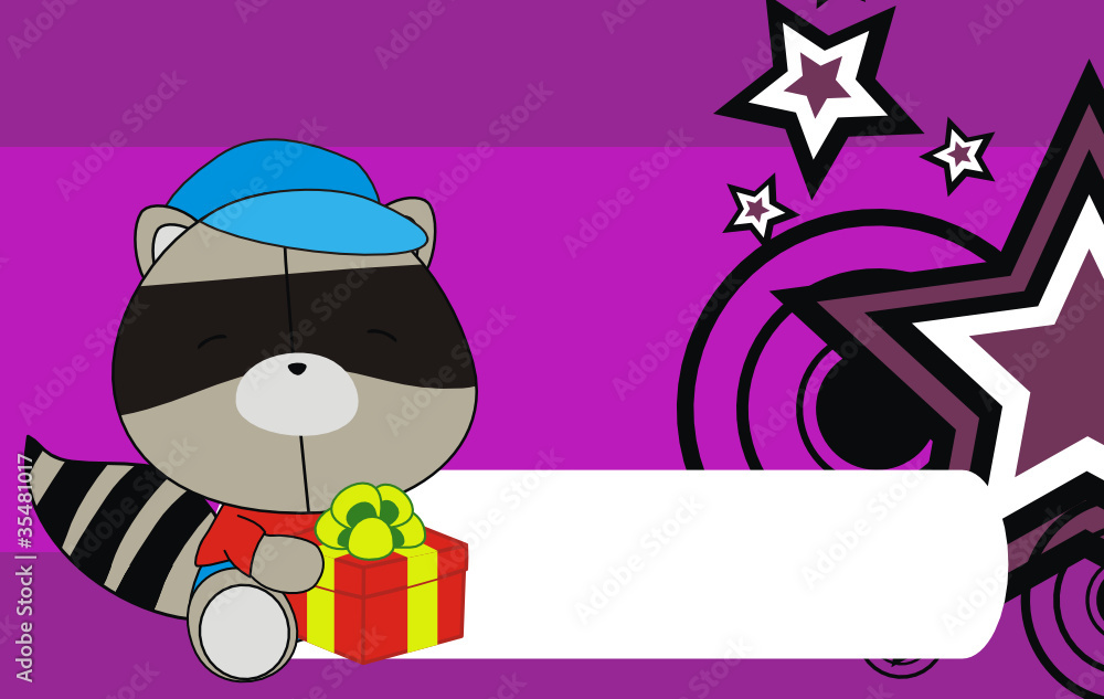 Fototapeta premium raccoon baby cartoon background