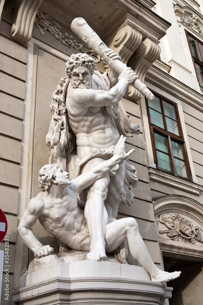 The statues of Hercules in Vienna, Austria