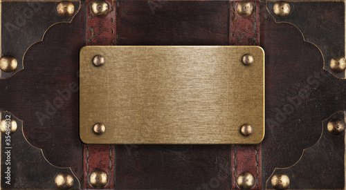 brass metal plate on chest cover