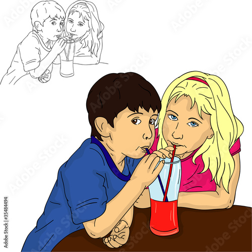boy and girl drinks