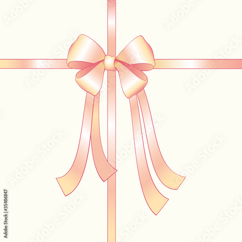 Pink silk ribbon with fluffy bow