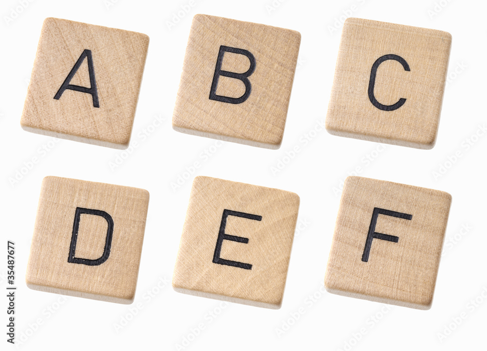 wooden letters on a white background wooden letters on a white background