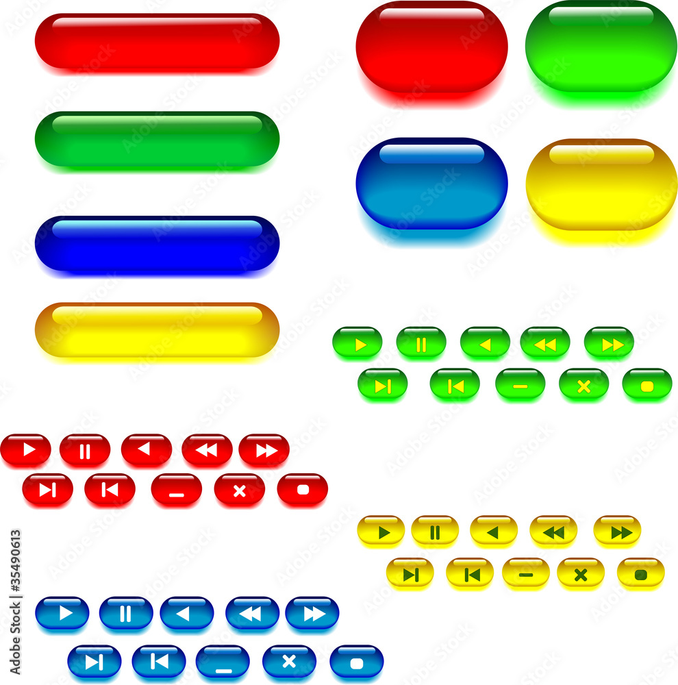 set of glassy buttons set of glassy buttons
