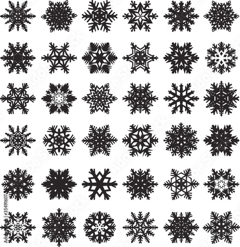 36 original snowflakes