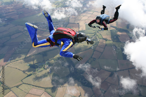 Photography Two skydivers in freefall