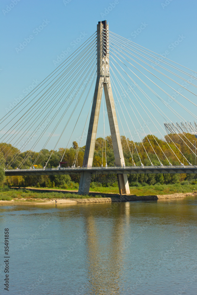 Modern bridge in Warsaw, Poland