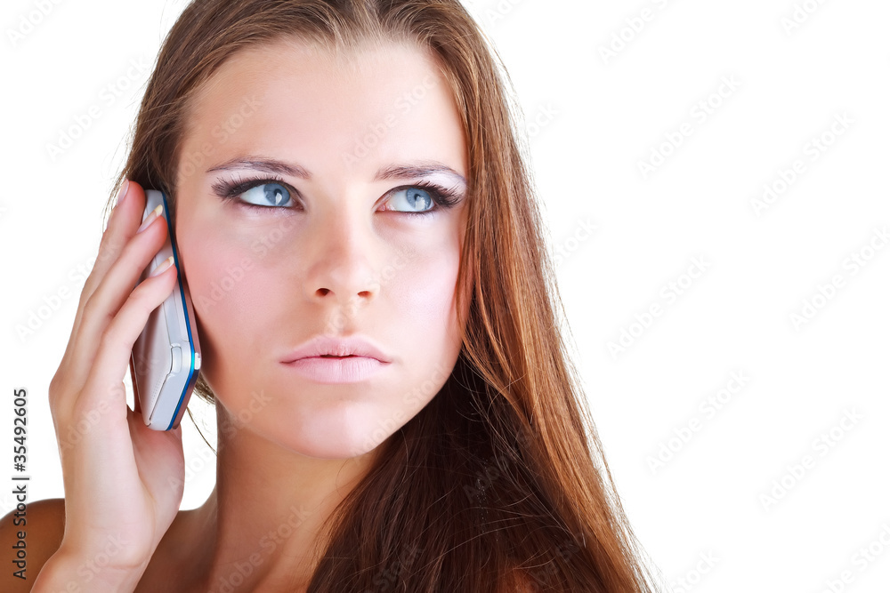 Girl with telephone Girl with telephone