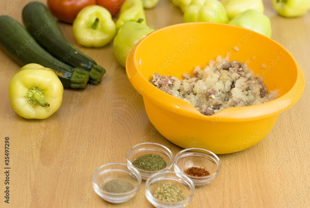forcemeat with spices and rice for stuffing peppers forcemeat with spices and rice for stuffing peppers