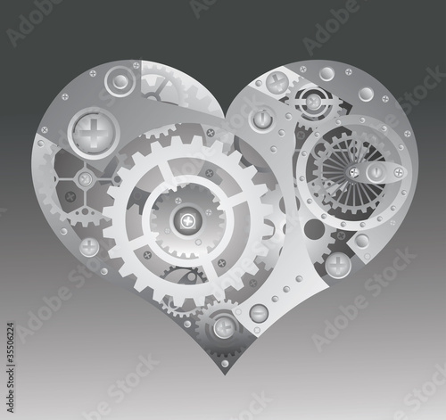 Mechanical heart. Vector illustration.