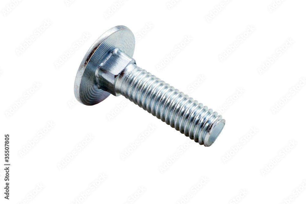 Macro of a metal screw isolated on white background Macro of a metal screw isolated on white background