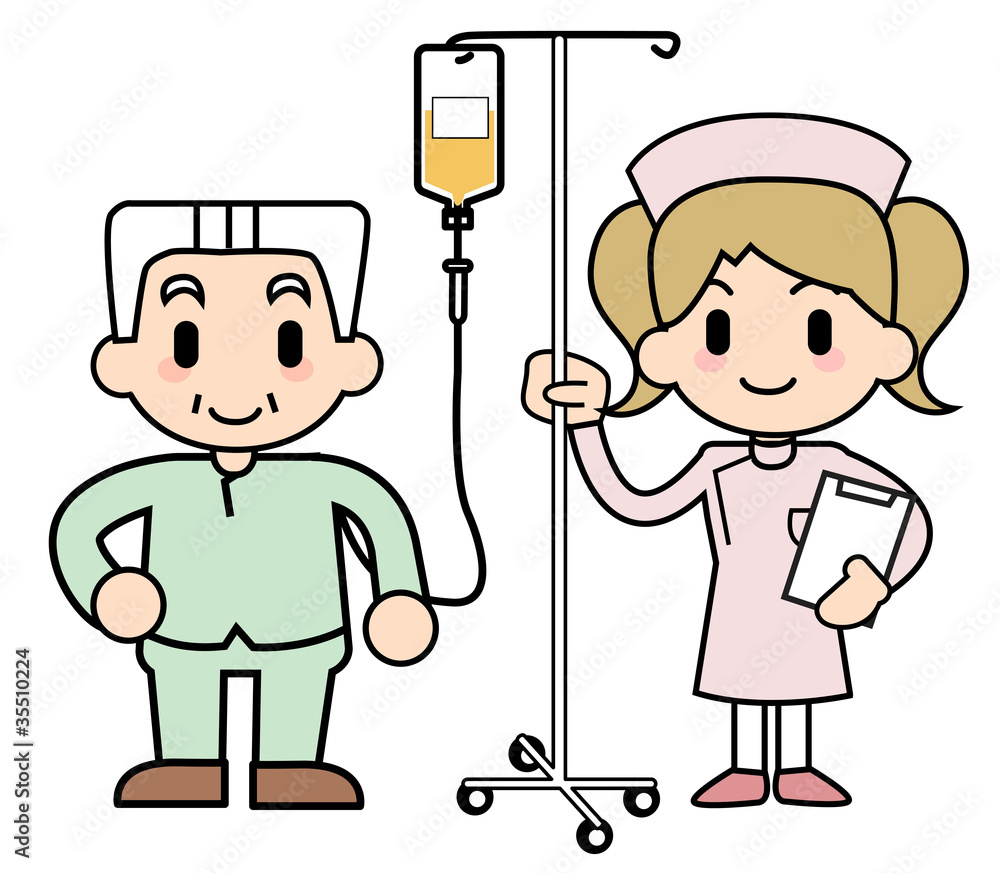 看護婦 点滴散歩 Stock イラスト Adobe Stock
