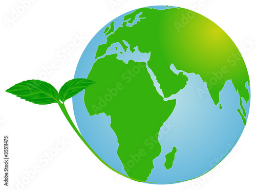 green earth and leaves illustration