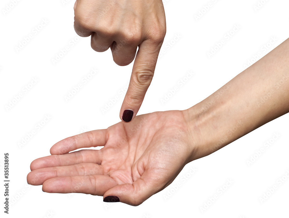 Put it in my hand gesture