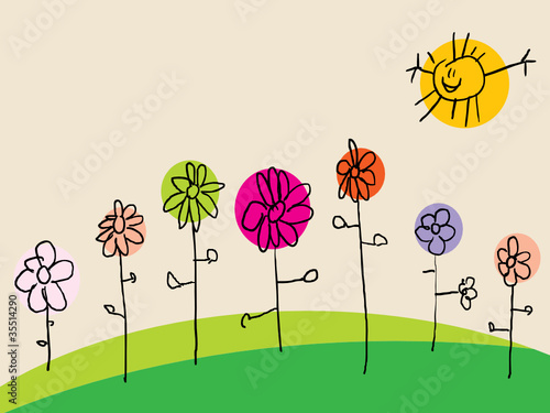 Child's drawing flower