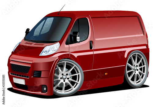 Vector cartoon delivery van
