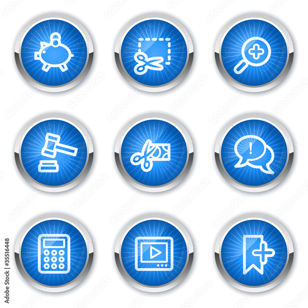 Shopping web icons set 3, blue buttons Shopping web icons set 3, blue buttons
