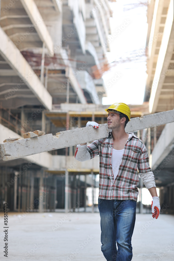 hard worker on construction site hard worker on construction site