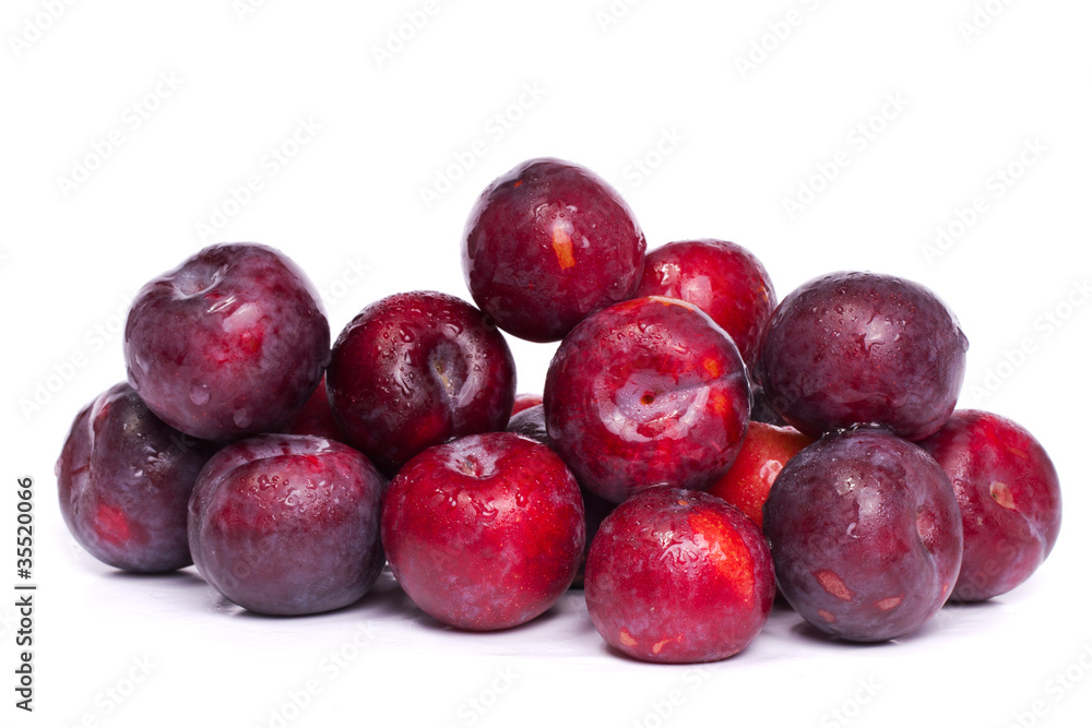 fresh red plums