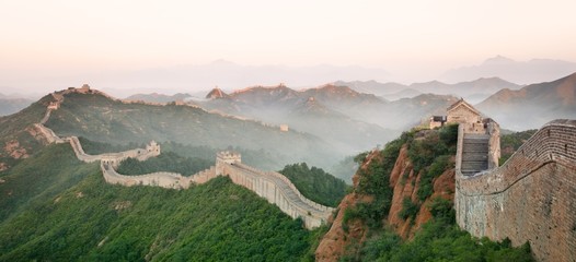 Wandcirkels China Grote Muur van China bij zonsopgang  © Lily