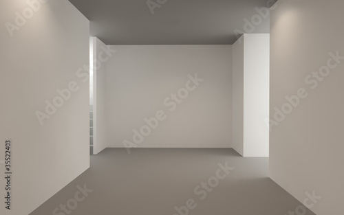 Empty room   minimal architecture white walls