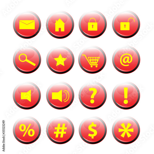 set of button icon illustration