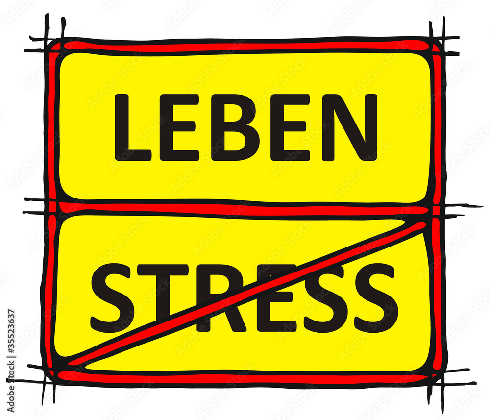 Leben kein Stress StockIllustration Adobe Stock