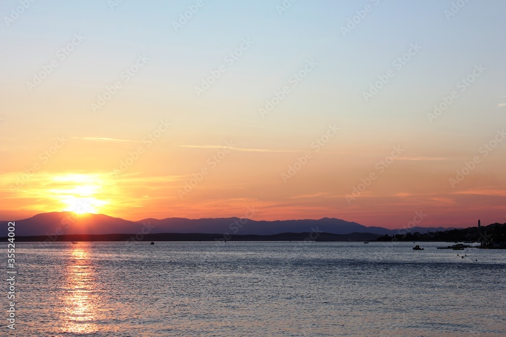 Obraz premium Sonnenuntergang an der Adria