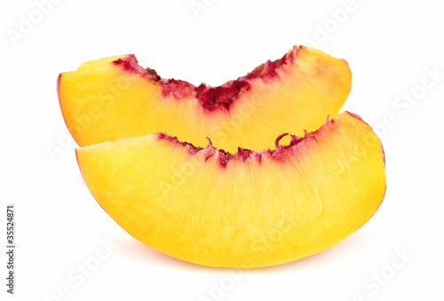 Juicy peach slices