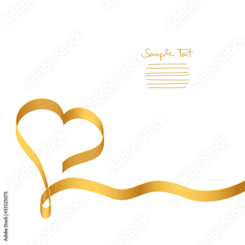 Card Gold Ribbon Heart