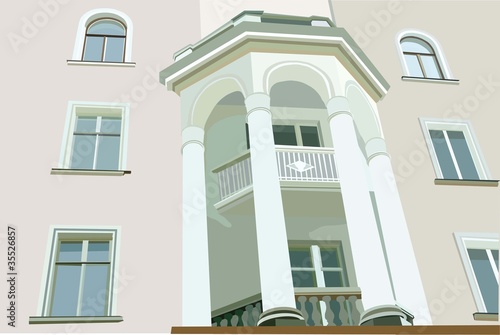 1 image facade of house with white columns