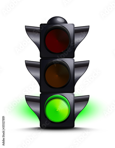Traffic light on green