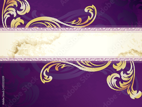 Gold and purple horizontal Victorian banner