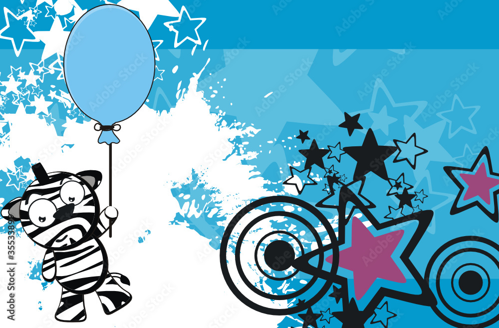 Obraz premium zebra funny cartoon background1