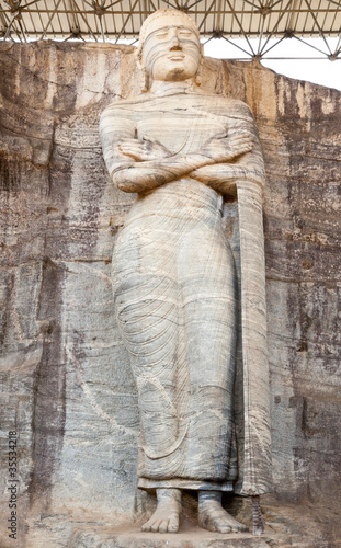 ancient buddha statue, polonnaruwa, sri lanka