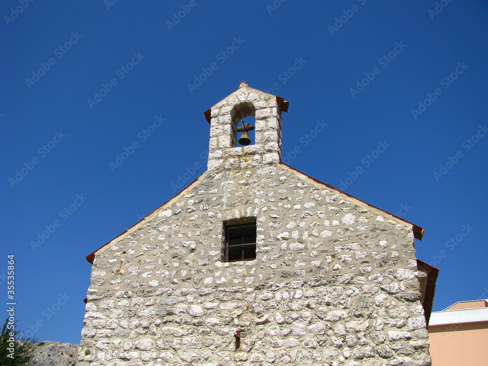 Church with a bell tower - in the south of Croatia