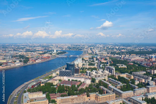 Birdseye view of Saint Petersburg, Russia