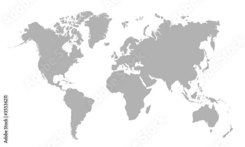 Vector illustration of blank world map © alivepix