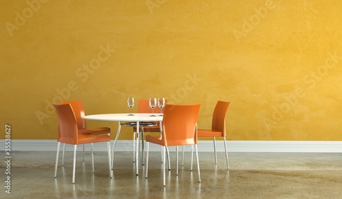 Wohndesign - Esszimmer orange photo