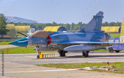 A HAF Mirage 2000-5EG parked on the runway of Tanagra airport photo