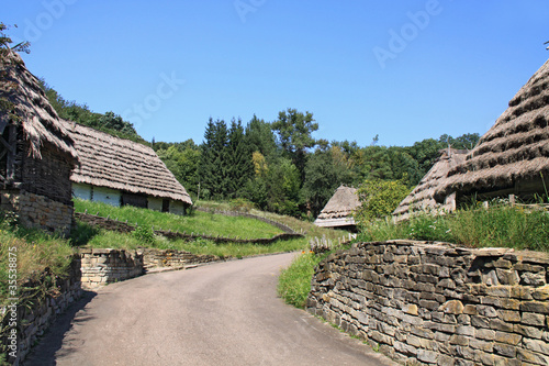 Road in Carpathian village.