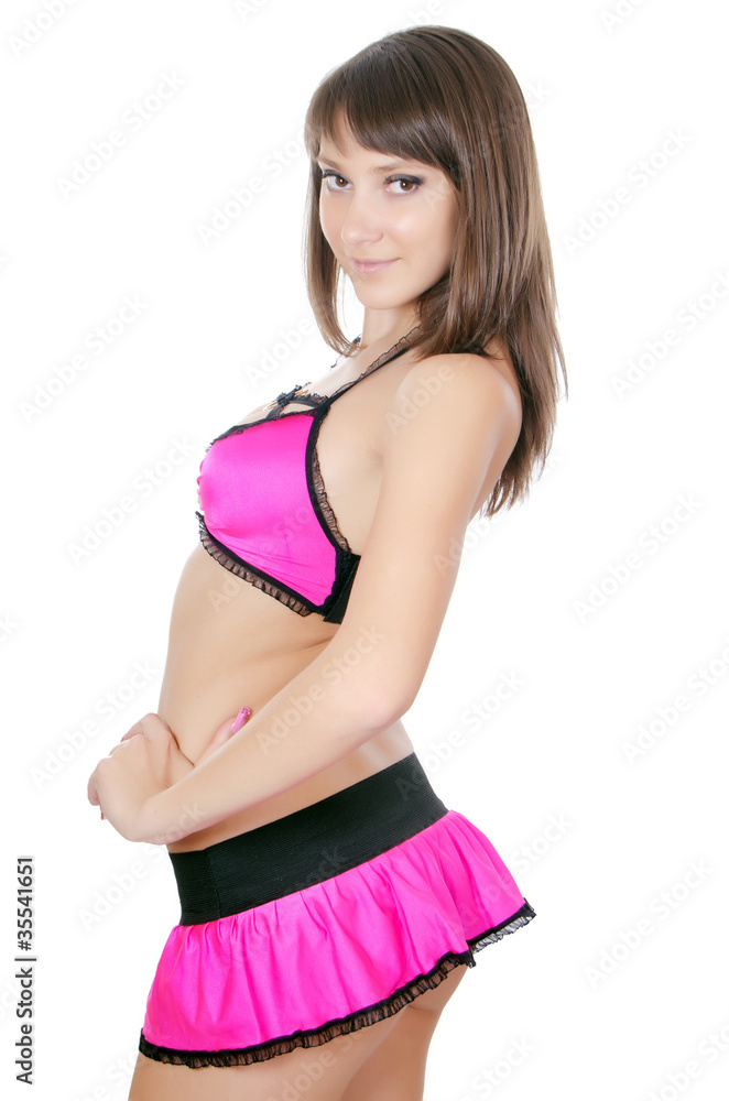 The girl the dancer isolated on white background The girl the dancer isolated on white background
