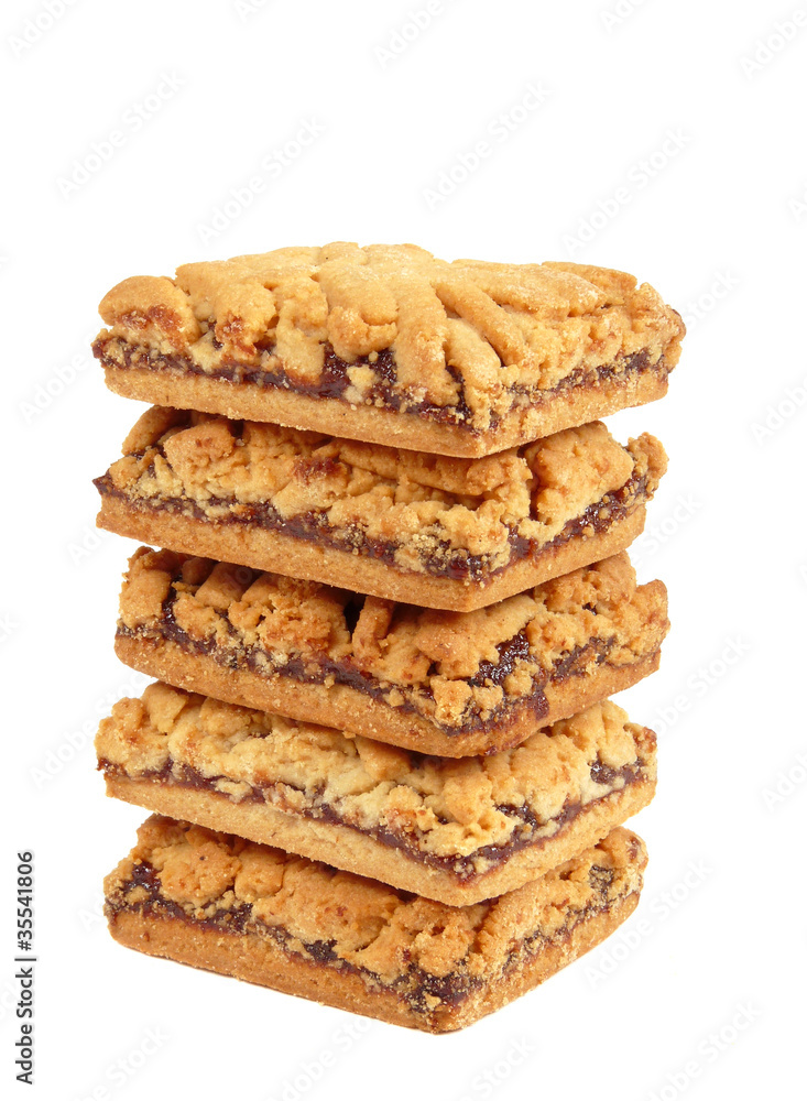 Appetizing biscuits with jam isolated on a white background Appetizing biscuits with jam isolated on a white background