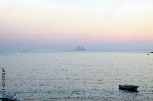 sunset and mediterraneam sea in Croatia
