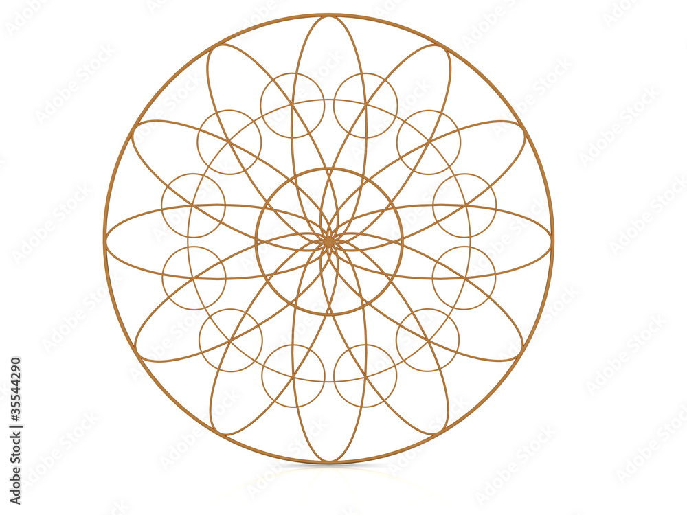 Golden mandala on a white background №1 Golden mandala on a white background №1